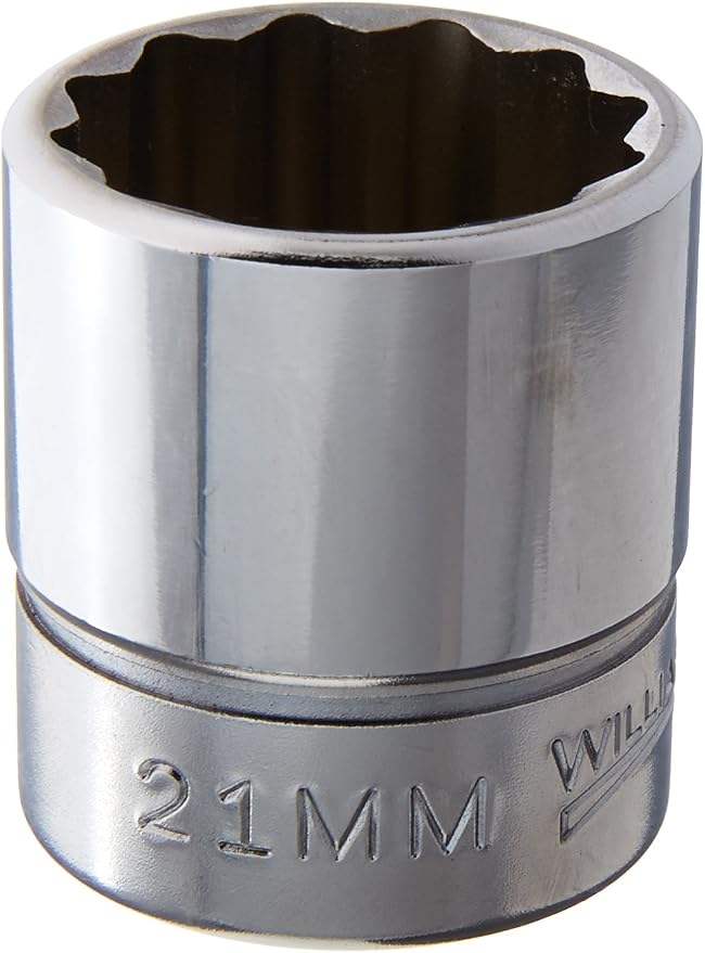 Williams BM-1221 3/8 Drive Shallow Socket, 12 Point, 21mm