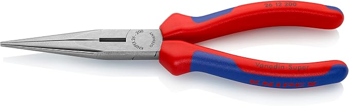 KNIPEX Long Nose Pliers with Cutter (2612200) and Cobra Pliers (8701180) Tool Set, Multi-Colour