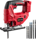 Cordless Jig Saw for Milwaukee Battery, 7 Speed Variable Up to 3200RPM, LED Light, 45° Bevel Cuts, 3 Orbital Motions, with Jig Saw Blade for Straight/Curve/Circle Cutting(Battery Not Include)
