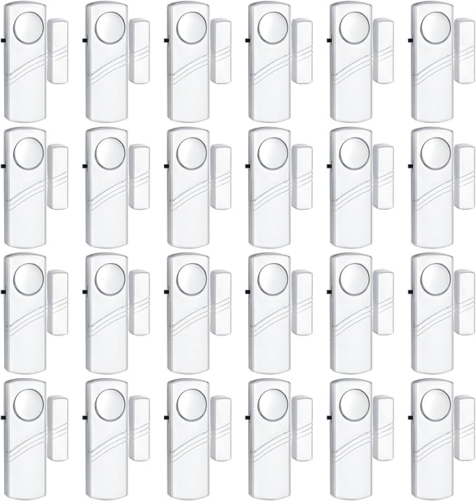 24Pack Door Window Alarms - Wireless DIY Security Sensor for Home, Burglar Alarm for Doors, Windows, Pool, Shed, Caravan, Car | Child Safety & Personal Protection Kit (W-Door Alarm shou 24pcs)