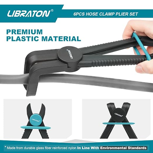 LIBRATON Hose Clamp Pliers, Hose Pinch Off Pliers, Line Clamps, 6pcs