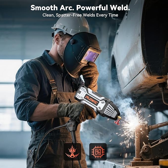 Portable Handheld Welding Machine 110V: 200A IGBT Inverter ARC Welder Gun with Digital Display & 6-Level Current Control, Hot Start & Anti-Stick Fits for 3/32"-1/8" Stick Rod