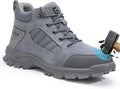 GUSAYEX Steel Toe Boots for Men Puncture Resistant Safety Work Boots with Kevlar Midsole Industrial Lightweight Men's Work & Utility Protective Shoes for Construction Warehouse Factory