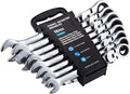 Garvee 16 Piece Metric Ratcheting Wrench Set Combination Ratcheting Wrench | 72-Tooth 5° Swing Arc CR-V Steel | Metric 8-24mm Complete Coverage for Automotive Repair, Mechanical Maintenance DIY Project