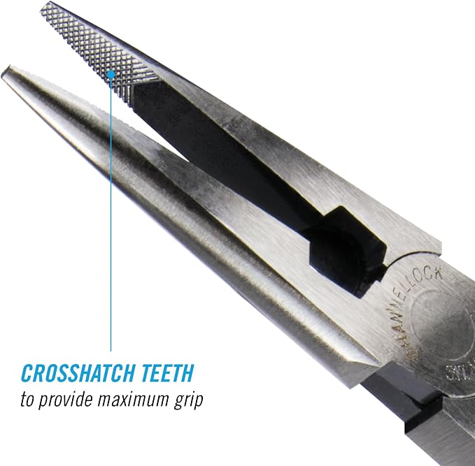 Channellock 317 8-Inch Long Nose Plier with Side Cutter | Needle Nose Pliers with Knife and Anvil - Style Side Cutter | Crosshatch Jaw Forged from High Carbon Steel for Maximum Grip on Materials | Specially Coated for Rust Prevention | Comfort Grips , ...