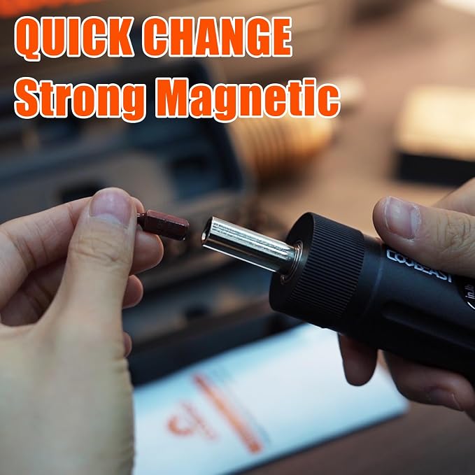 coobeast 13Pcs Preset Torque Screwdriver with S2 Bits, 1/4” Drive Torque Wrench Screwdriver Set for Maintenance, Tools, Bike Repairing and Mounting, Inch Pound Torque Range 10-70 In-lb