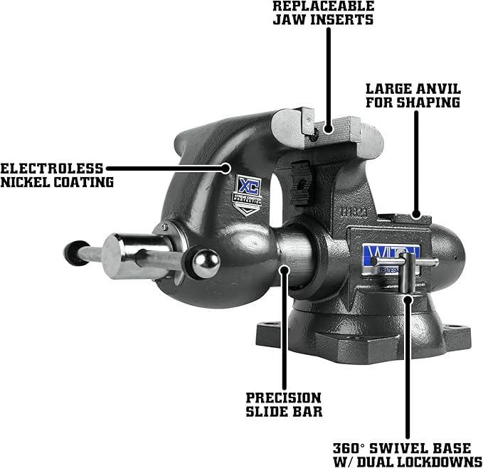 Wilton Tradesman XC Bench Vise, 6-1/2" Jaw Width, 6" Max Jaw Opening, 4" Throat (Model 1765XC)