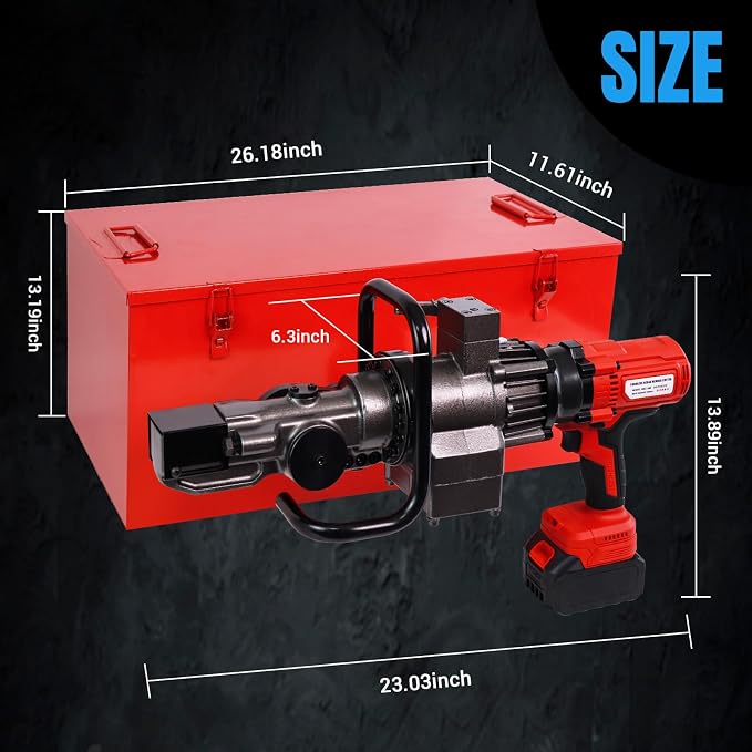 LOSCHEN Cordless Rebar Cutter and Bender,Portable Handheld Rebar Cutting and Bending Saw,Electric Hydraulic Rebar Cutter Bender,Cutting and Bending up to 5/8" #5 (16mm) Rebar (Li-ion Battery Version)