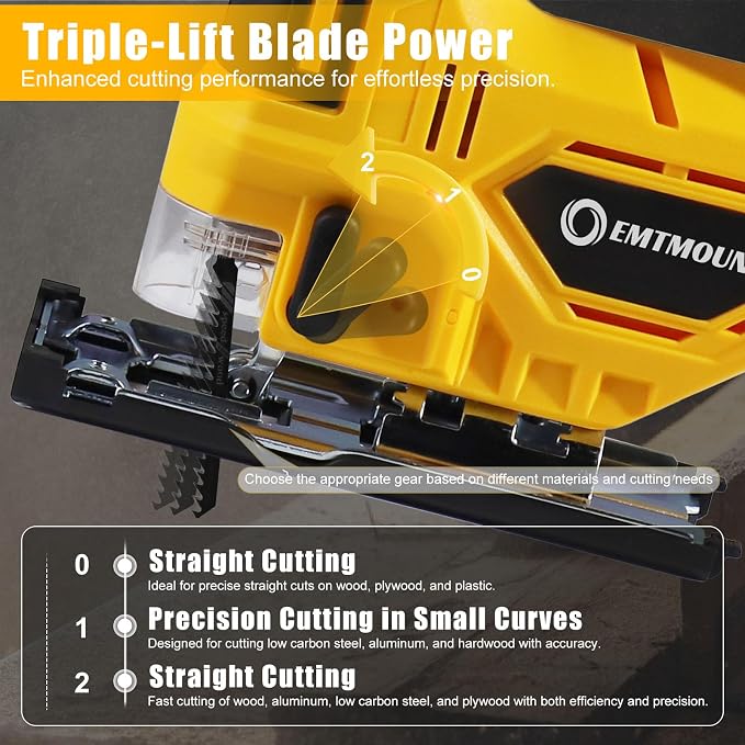 Cordless Jig Saw Compatible with Dewalt 20V Max Battery, Jigsaw For 3 Orbital Settings, 3200RPM, 0-45° Bevel Cuts, Jigsaw Tool with LED Light (Battery Not Included)