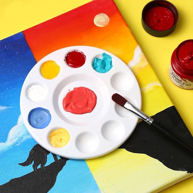 21pcs Paint Tray Palettes, Plastic White Palettes for Kids & Students,Paint Tray for Art Class,Craft DIY or Have a Birthday Painting Party