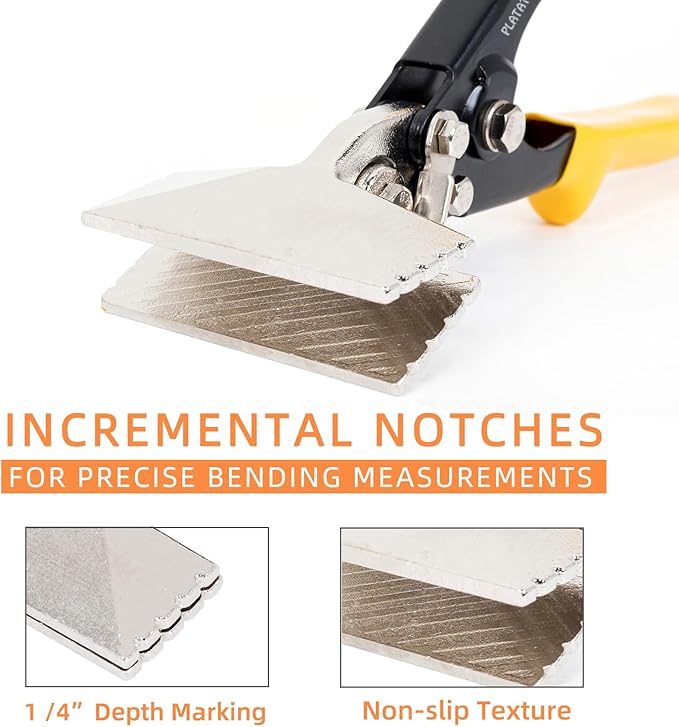 PLATATO 3 Inch Hand Seamers Sheet Metal Bender Tools for Bending, Seaming and Straightening 18-30 Gauge Sheet Metal, Duckbill Pliers for HVAC Work, Duct Work, DIY and Repair Projects