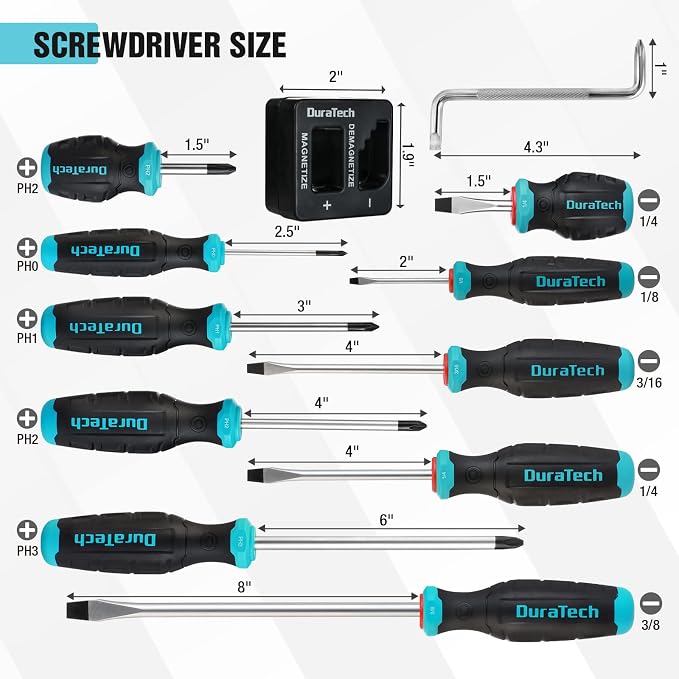 DURATECH 8-Piece Pliers Set & 12-Piece Magnetic Screwdriver Set