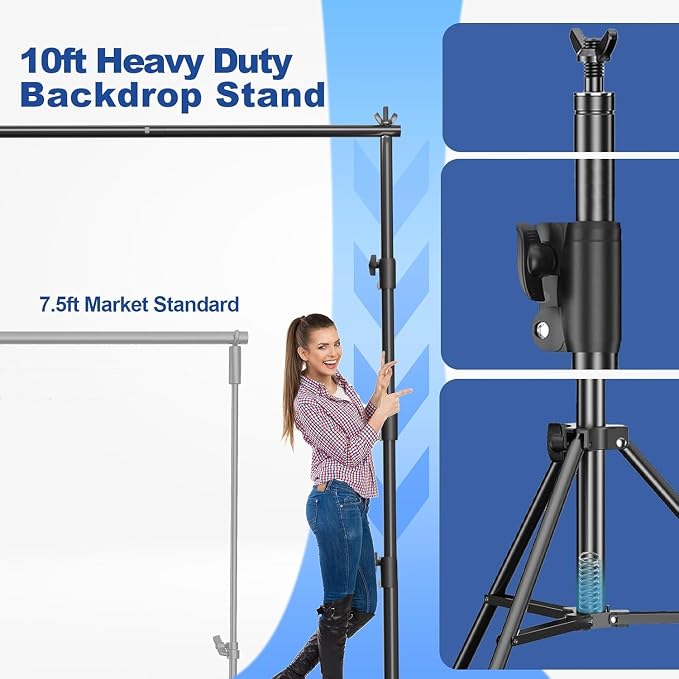 12x10FT(WxH) Heavy Duty Backdrop Stand, Photo Back Drop Stand
