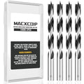 Brad Point Wood Drill Bit Set, 4Pcs 10MM Metric Drill Bit Set with Double Flutes Design for Carpenter Woodworking and All Types of Wood