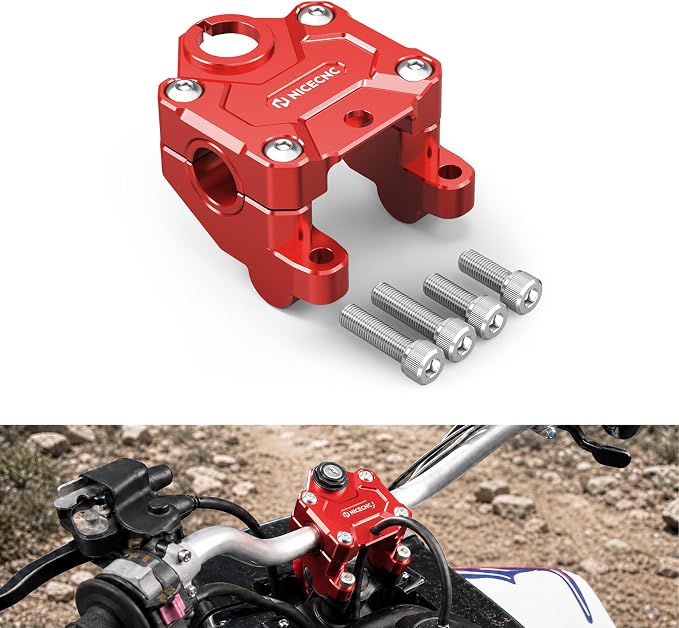 NICECNC Handlebar Clamp Compatible with Yamaha Banshee 350 YFZ350 1987-2006,Red
