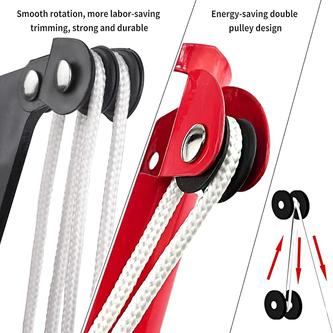 BAYTORY Extendable Tree Pruner Saw Head Without Pole, High-Altitude Branches Trimmer Pruning Shears, Harvester Clipper for Plant Twig Vine, Labor-saving 3 Wheels Garden Trimming Tool