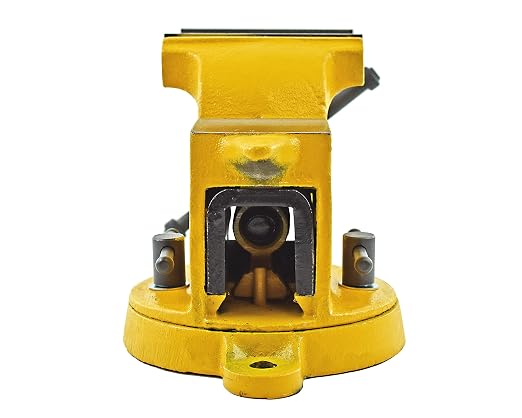 Yost Vises 908-HV All Steel Combination Vise | 8 Inch Jaw Width Pipe and Bench Vise |Secure Grip with Swivel Base | Made of Structural Cast Steel | High Visibility Safety Yellow