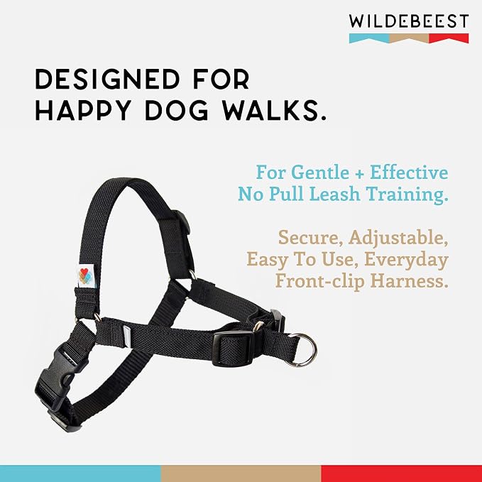 No Pull Dog Harness | Comfortable Dog Training Harnesses | Effective No Pull Harness Design | Ideal Dog Harness for Medium Sized Dog | 4-Point Adjustable (M - 22~28 inch Girth, Black)