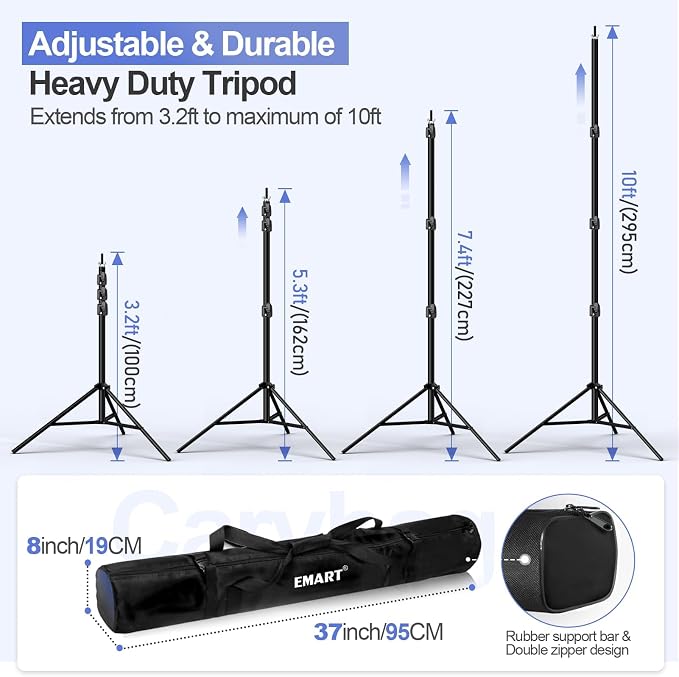 EMART Heavy Duty Photo Backdrop Stand kit 10 x 10 FT with 3 Pcs Backdrops