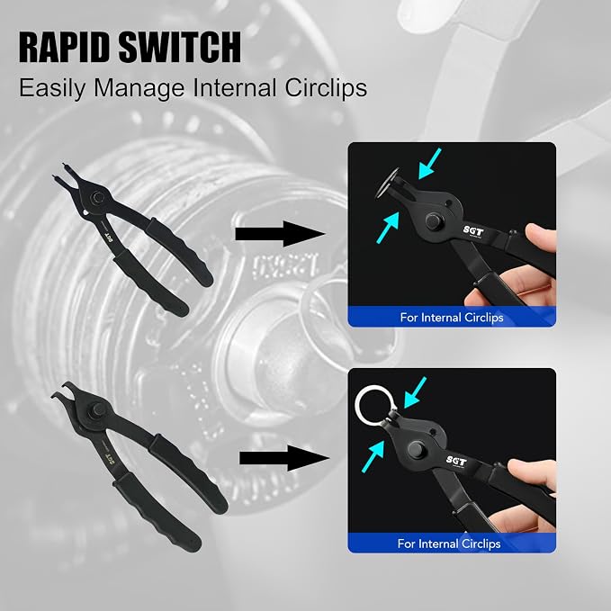 SGT Snap Ring Pliers Set, 14pcs Internal and External Circlip Pliers