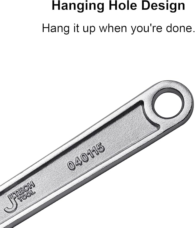 Jetech 15-Inch Adjustable Wrench, Professional Heavy Duty, Chrome Vanadium Steel, Shifter Spanner with Inch/Metric Scale, Wide Caliber Opening, Rust-Resistant Finish
