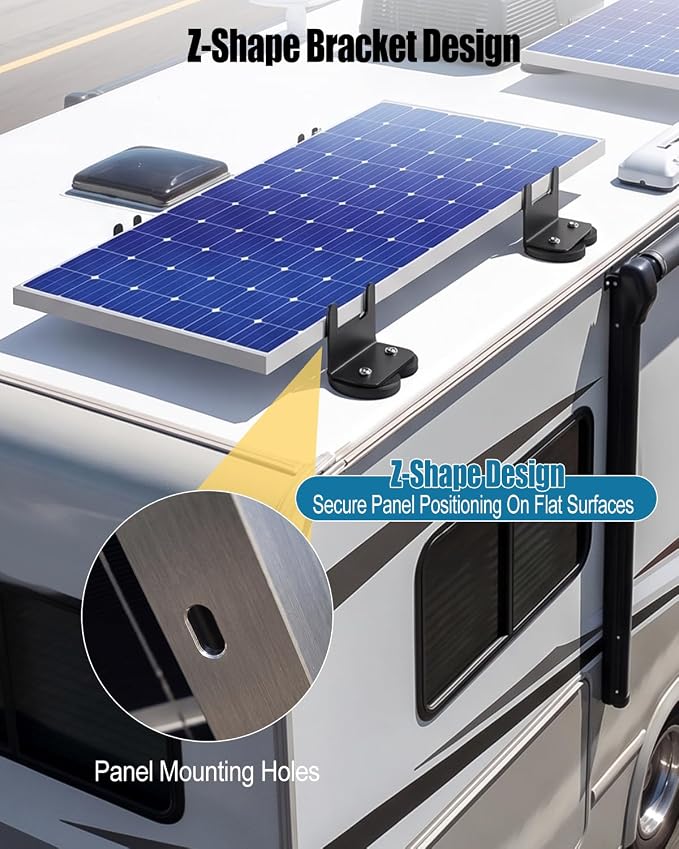 Solar Panel T-Slot Mount Kit, Heavy Duty Steel Bracket for 100W 200W Solar Panels