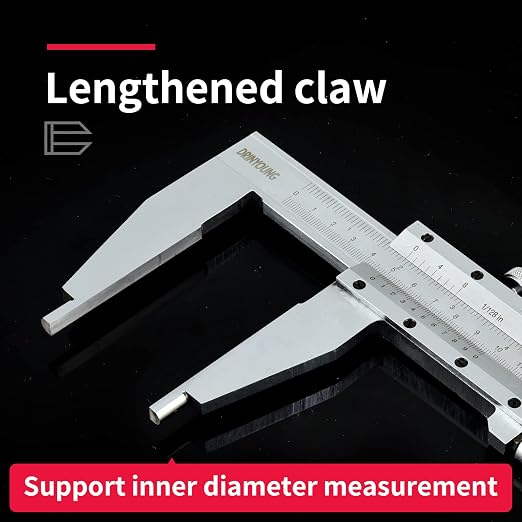 Stainless Steel Precision Vernier Caliper with Fine Adjustment,0-24" Range Calipers,Caliper Measuring Tool with 0mm-600mm Range,1/128 in,0.05mm Graduation(0-24"（with fine Adjustment）)