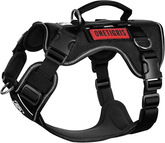 OneTigris No-Pull Tactical Dog Harness Reflective Vest for Small Dogs | Military-grade 1000D Nylon Easy Control Vest, Adjustable Dog Harness with Hook & Loop Panels for Walking, Hiking, Training