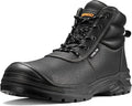 NINGO Steel Toe Work Boots for Men, Non Slip & Puncture Resistant Construction Boots with Breathable Lining, EH Protection, Comfortable Mens Safety Leather Work Shoes for Industrial, Walking Warehouse
