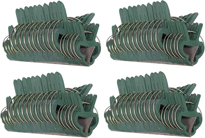Plant Clips Green Gentle Gardening Plant & Flower Lever Loop Gripper Clips, Tool for Supporting or Straightening Plant Stems, Stalks, and Vines, Garden Clips, by RamPro (80 pc)