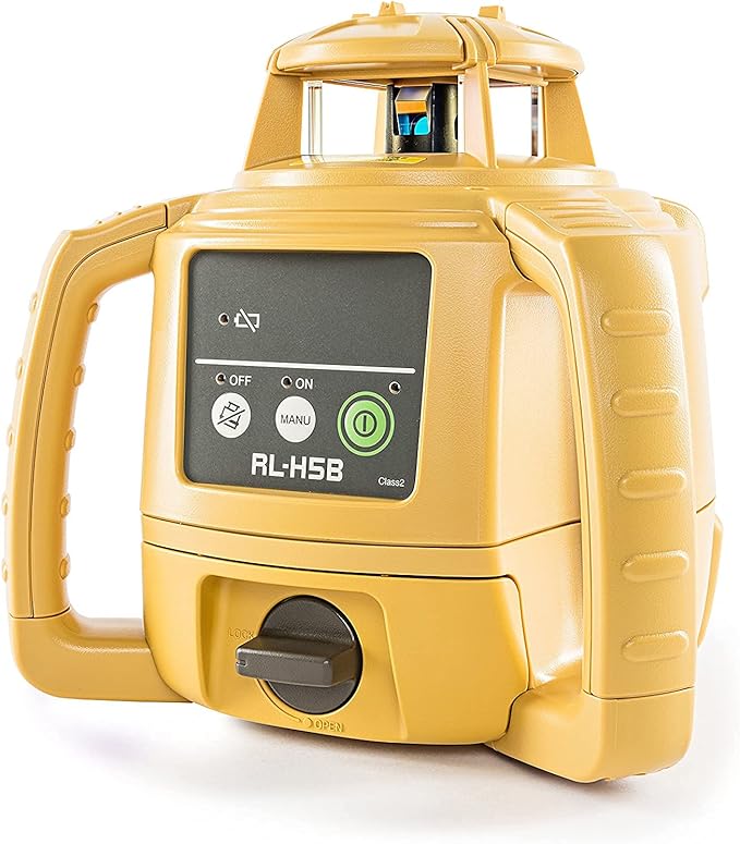 Topcon RL-H5B Self Leveling Horizontal Rotary Laser with Field Book, LS-80 Receiver, Detector Holder & Case, IP66 Rating for Drop, Dust, and Water Resistance, 1300ft (400m) Construction Laser Level