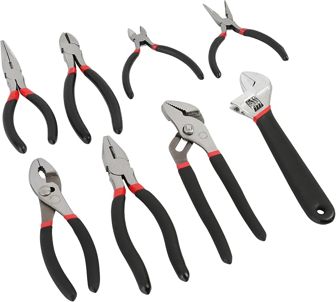 Great Neck 87900 8-Piece Steel Pliers and Wrench Tool Set