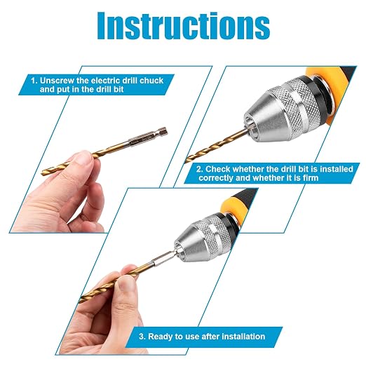 AUYAARS 19 PCS Hex Shank Drill Bit Set, 1/16"-1/4" HSS Titanium Coated Twist Bits for Metal Wood Plastic, 4241 High Speed Steel Small Quick Change Drill Bits with Holder