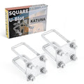 Hot-dip Galvanized Zinc Square U Bolt Kit for Boat Trailer Axle Leaf Springs, for 2x2 Axle - 5 1/4" Long,2 inch Wide Square U-Bolts with Nuts and Frame Plate for Trailer Automobiles Trailer.
