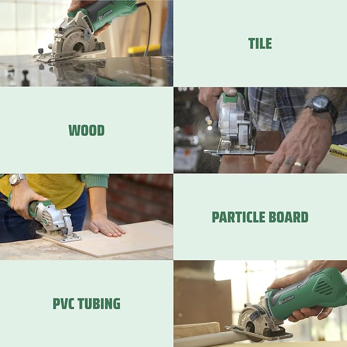 ROTORAZER SAW Platinum Compact Circular Saw Set - New Model for 2026! Extra Powerful - Deeper Cuts! Cut Drywall, Tile, Grout, Metal, Pipes, PVC, Plastic, and Copper. AS SEEN ON TV! (Green)