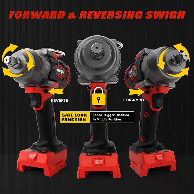 Cordless Impact Wrench 1/2" Compatible with Milwaukee 18V Battery, Impact Wrench 1000FT-LBS(1360N.m) High Torque Brushless Electric Impact Power Impact Driver for Car, Truck(No Battery)