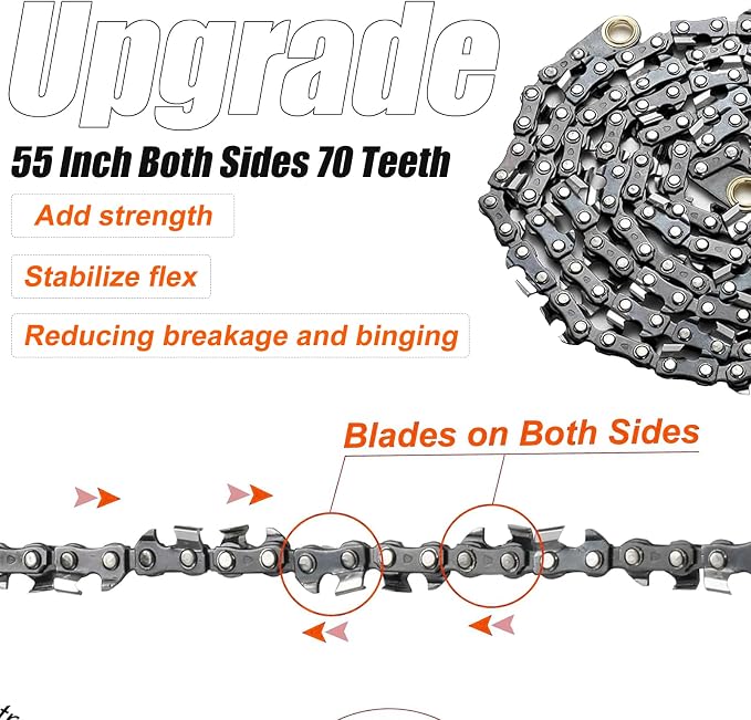 Rope Saw 55 inch High Limb Rope Saw with 70 Sharp Teeth, Rope Saw Tree Saw High Limb Both Sides, Pocket chainsaw