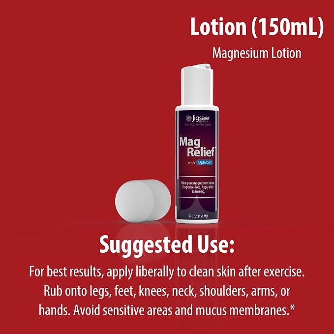 Jigsaw Health B-Free Magnesium Bundle | MagSRT (B-Free), 240 Tablets, and MagRelief, 5 Ounces (Lotion)