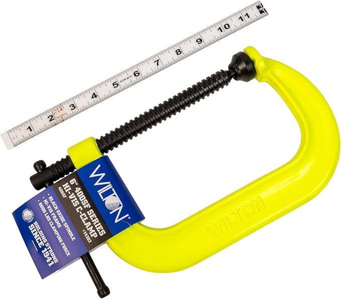 Wilton Hi-Vis C-Clamp, 6-1/16" Opening, 4-1/16" Throat, 6600 Lbs. Clamping Force (Model 406-SF)
