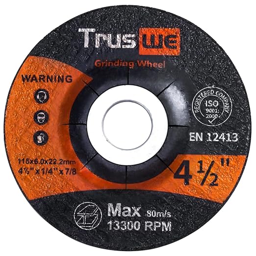4.5 inch Grinding Wheels - 5 Pack Grinding Discs 4 1/2 for Angle Grinder Aggressive Grinding for Aluminum Metal Stone Stainless Steel