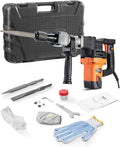 VEVOR Demolition Jack Hammer, MAX 1400W Electric Jackhammer Heavy Duty, 2900 BPM Concrete Breaker 2pcs Chisels Bits Chipping W/Case, Gloves