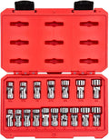 TEKTON 3/8 Inch Drive Universal Joint Socket Set, 17-Piece | SHD91301 | (3/8 - 3/4 in., 10 - 19 mm), Shallow, 6-Point, Case