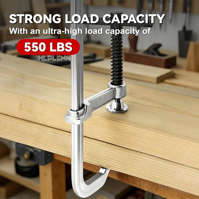 4-Pack 12-Inch Heavy-Duty F-Clamps for Welding, Bar Clamps 550 lbs Load Capacity, 3 Inch Throat Depth Woodworking & Metalworking, All-Steel Construction