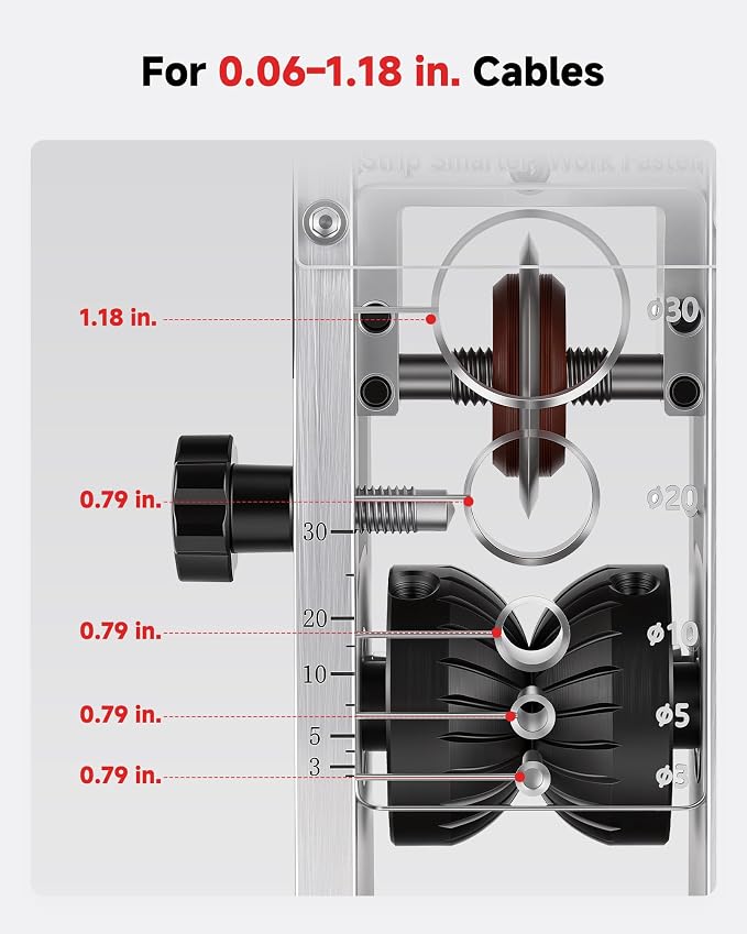 CREWORKS 250W Electric Wire Stripper Machine, Electric Wire Stripping Machine with Adjustable Speed for 0.06-1.18 in. Cables, Wire Stripper Tool for 1.5 to 30 mm Scrap Copper Cable Wire Recycling
