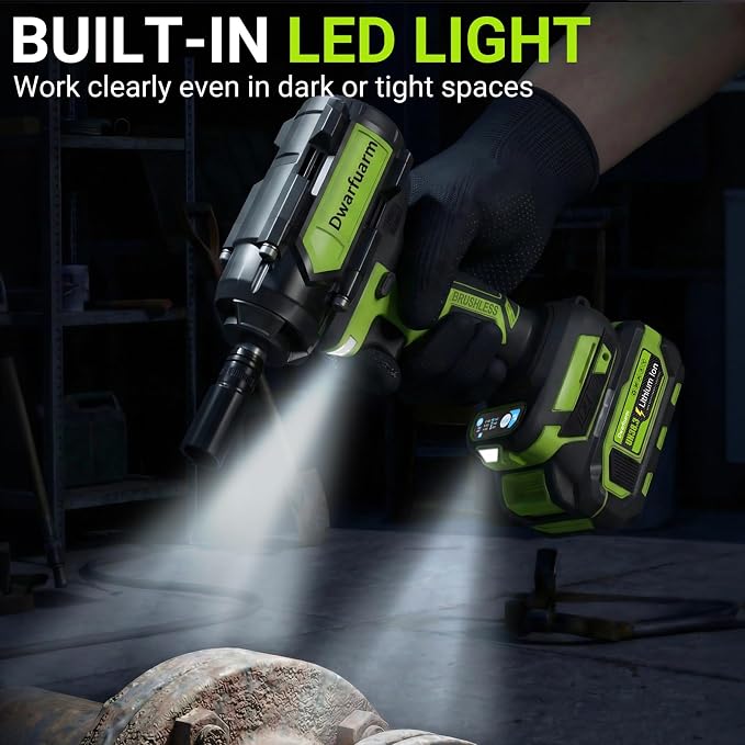 Cordless Impact Wrench 1/2 Inch, 1200N.m High Torque Brushless Impact Gun, 21V Power Impact Driver with 2×4.0Ah Batteries, 3-Speed modes & LED Light, 5 Sockets for Car/Mower/Pickup/Truck/RV