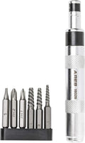 ARES 18026-1/4-Inch Drive Manual Reversible Impact Driver - Includes 6-Piece Flathead, Phillips, and Spiral Screw Extractor Bit Set - Disengage Rusted Fasteners or Frozen Bolts - Compact Design
