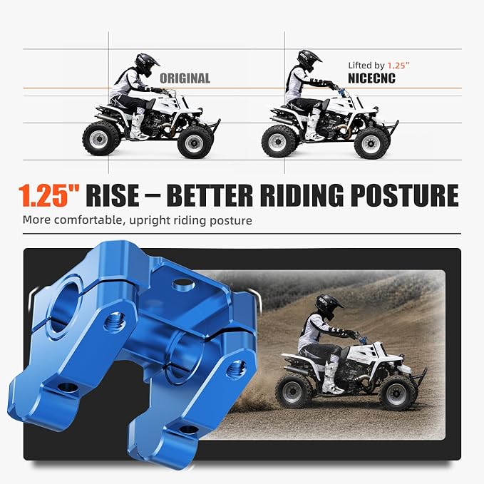 NICECNC Handlebar Clamp Compatible with Yamaha Banshee 350 YFZ350 1987-2006,Blue