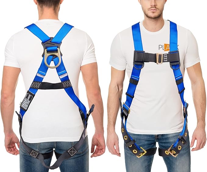 Construction Harness 5 Point Adjustment, Back D-Ring, Grommet Legs, Multiple Styles I OSHA ANSI Compliant