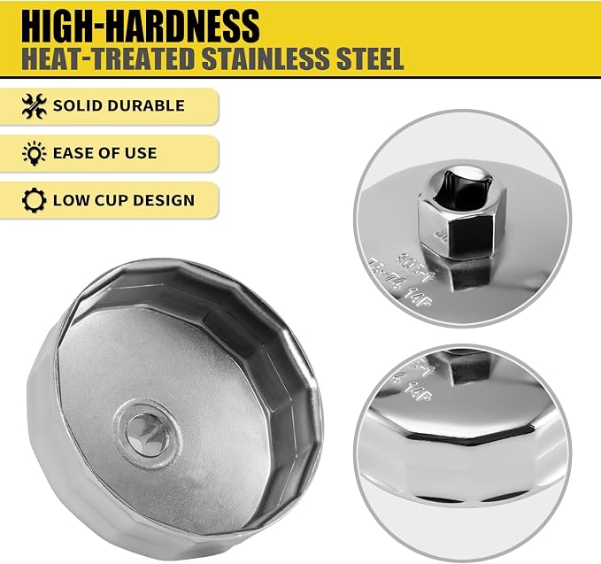 31PCS Oil Filter Wrench Set, Stainless Steel Oil Filter Cap Socket, 1/2" Drive 27mm 32mm 36mm 64mm-101mm Oil Filter Removal Tool, Compatible with VW, Ford, Honda, Toyota, Nissan, Audi, BMW, etc