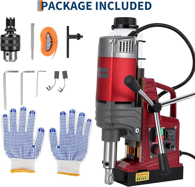 1550W Magnetic Drill Press, 2" Coring, 3147lbf Mag Force, 750RPM Adjustable Speed Mag Drill for Metal, Portable Magnetic Drill Press for Professional Drilling